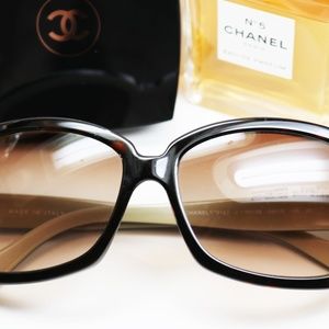 AUTHENTIC CHANEL CC LOGO TORTOISE SHELL SUNGLASSES